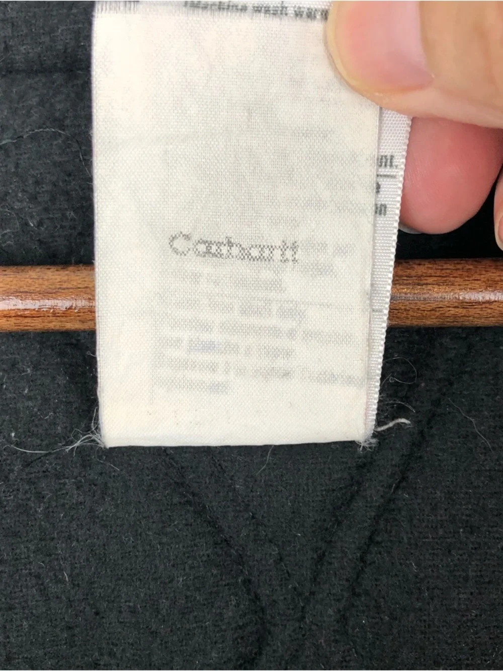 Vintage Men’s Carhartt Duck Jacket with Hood and Leather Logo Patch - Picture 10 of 11